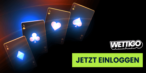 Glänzende Spielkarten mit verschiedenen Symbolen vor dunklem Hintergrund